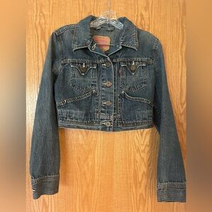 Levi's Cropped Blue Jean Jacket
